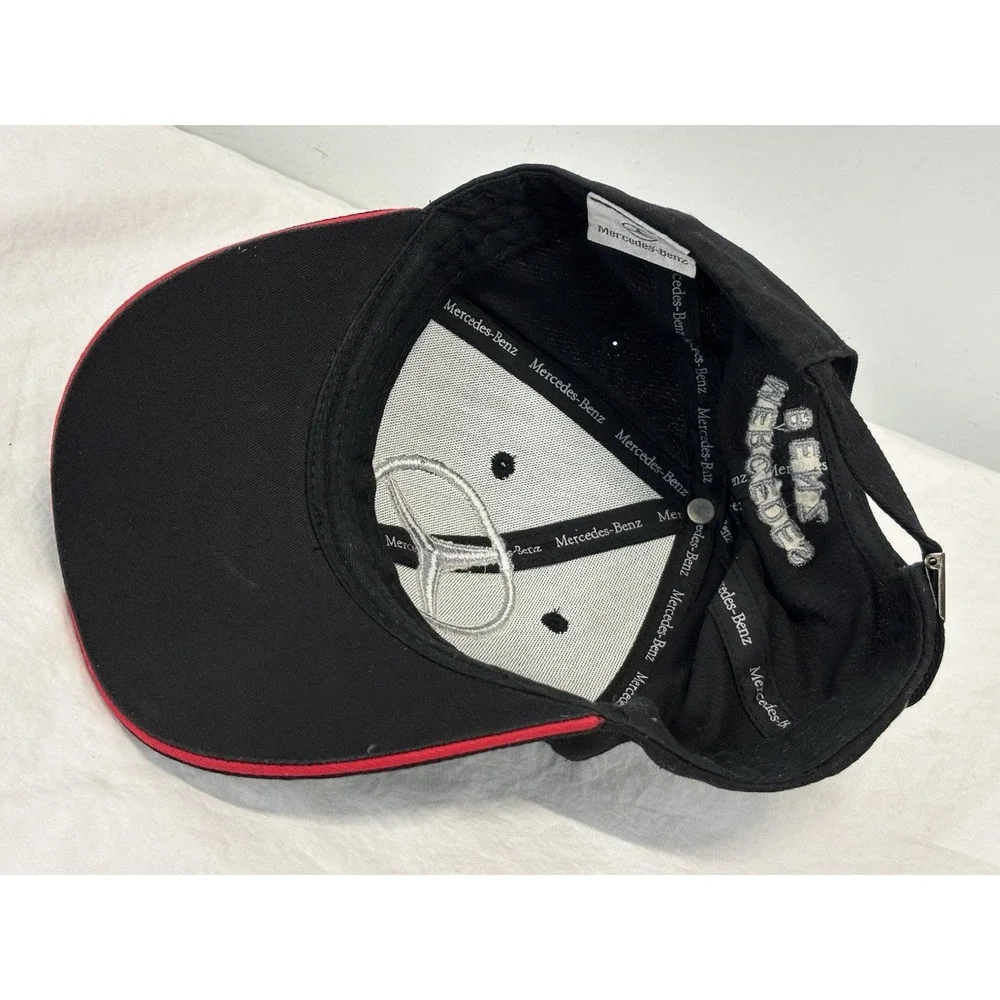 Mercedes-Benz Hat Black Embroidered Emblem Baseball Cap Adjustable Strap